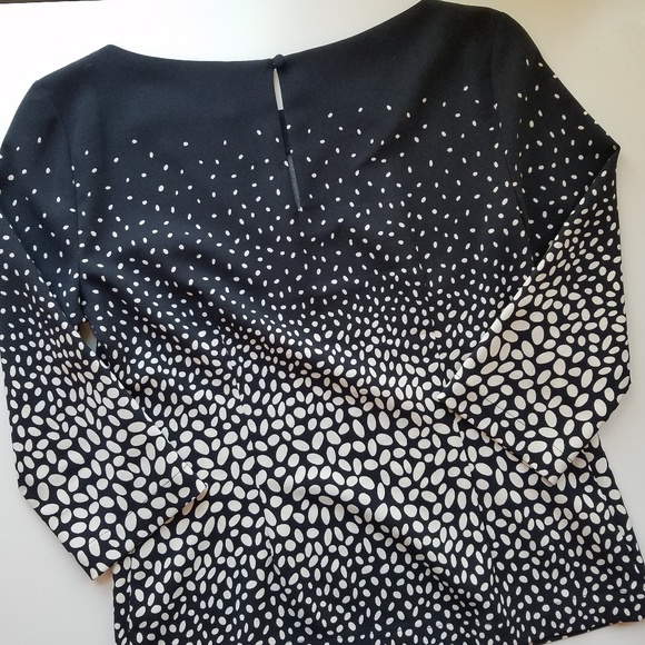 Ann Taylor Navy Dot Blouse - Picture 2 of 5